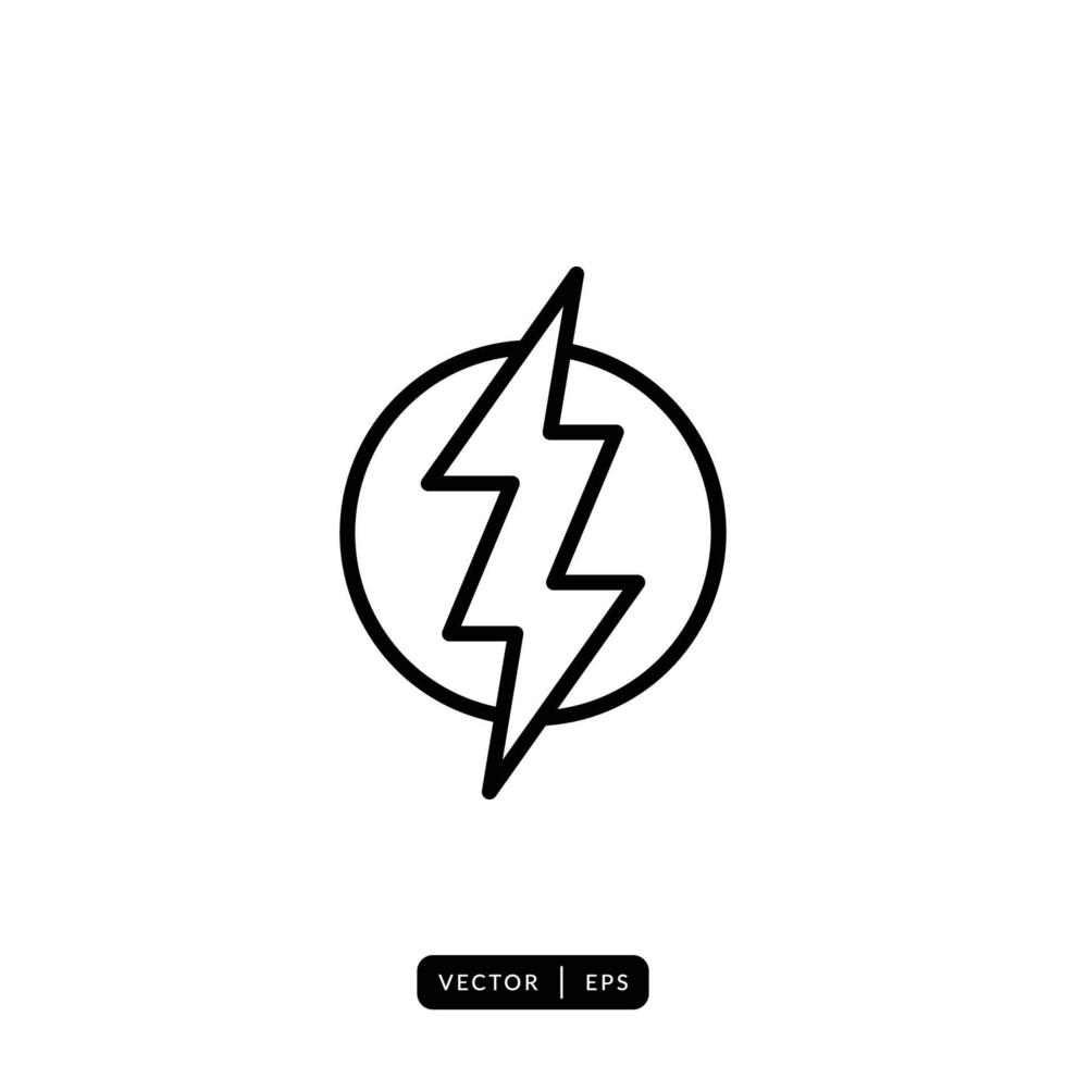 Lightning Icon Vector - Sign or Symbol