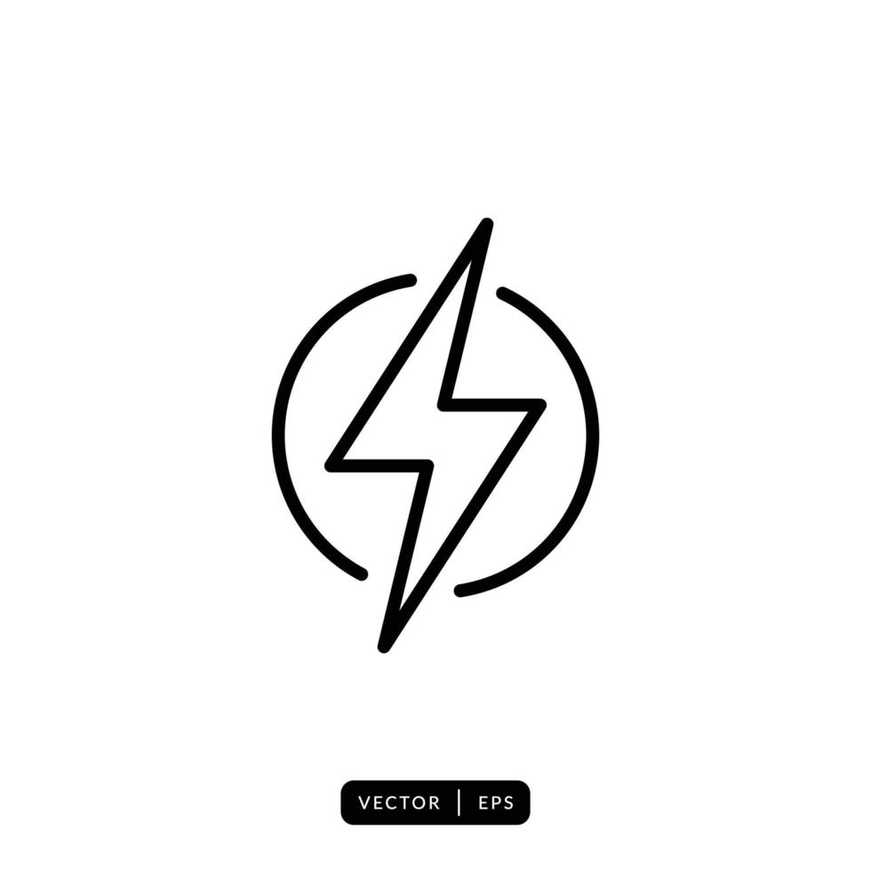 Lightning Icon Vector - Sign or Symbol