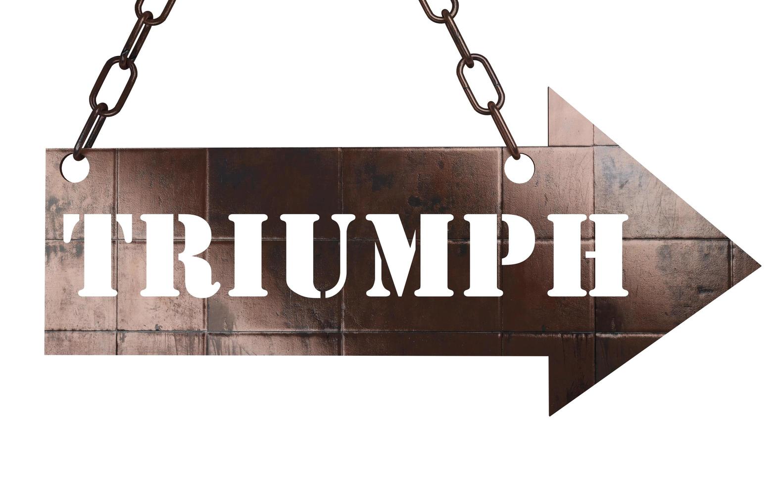 triumph word on metal pointer photo