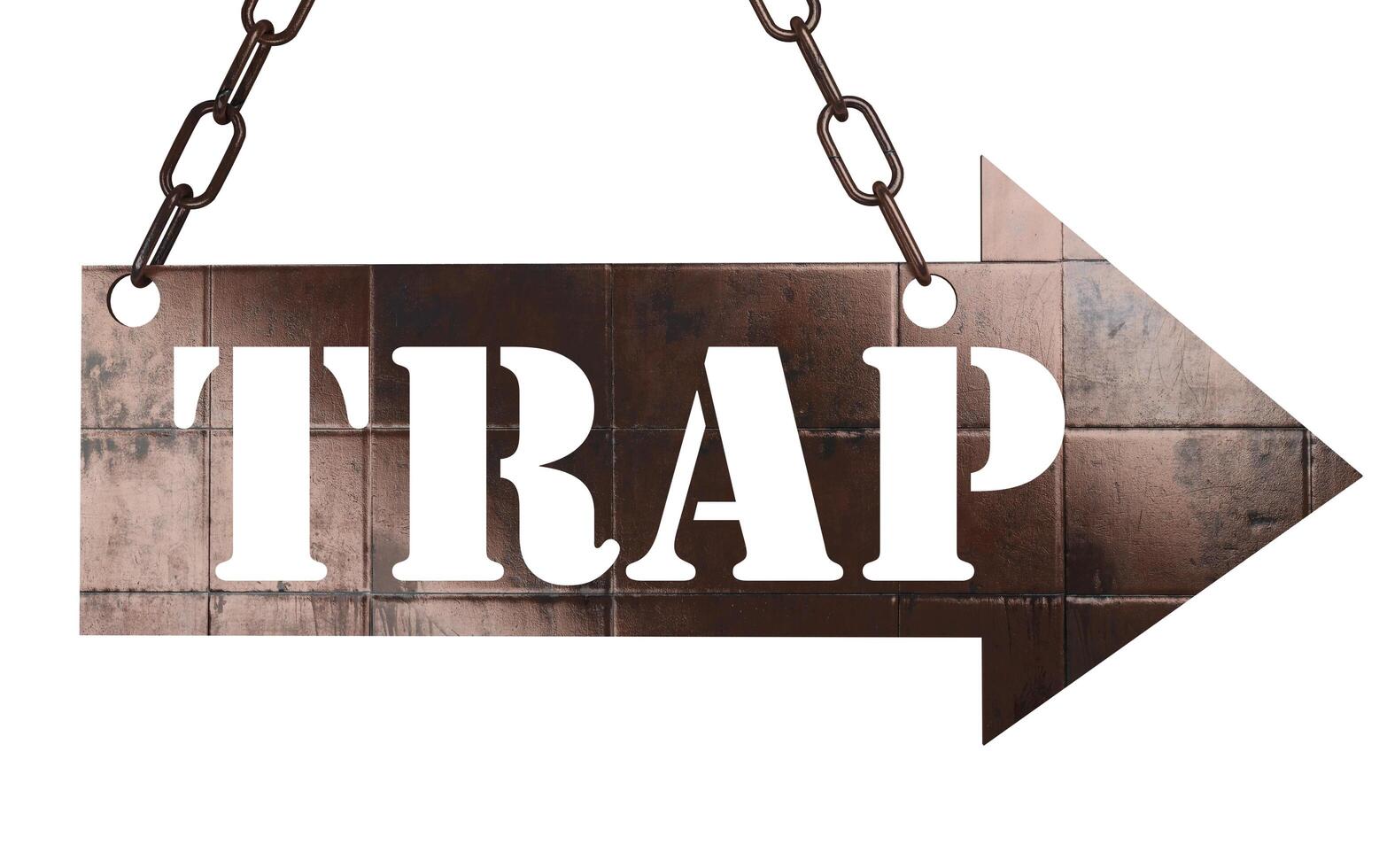 trap word on metal pointer 6291411 Stock Photo at Vecteezy