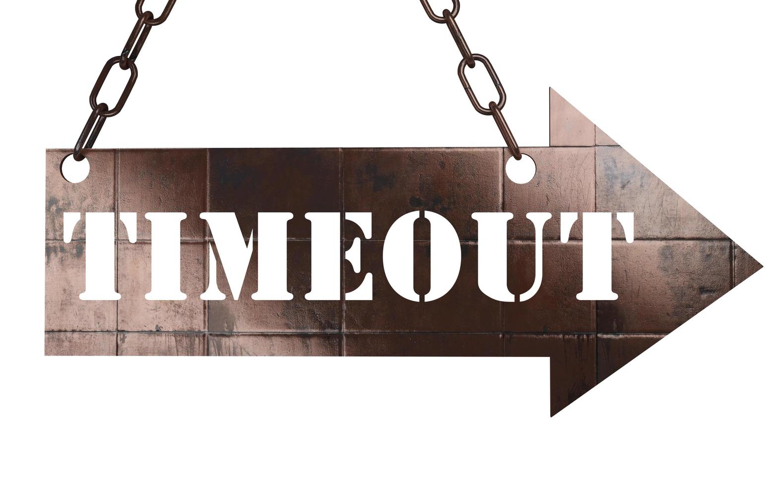 timeout word on metal pointer photo