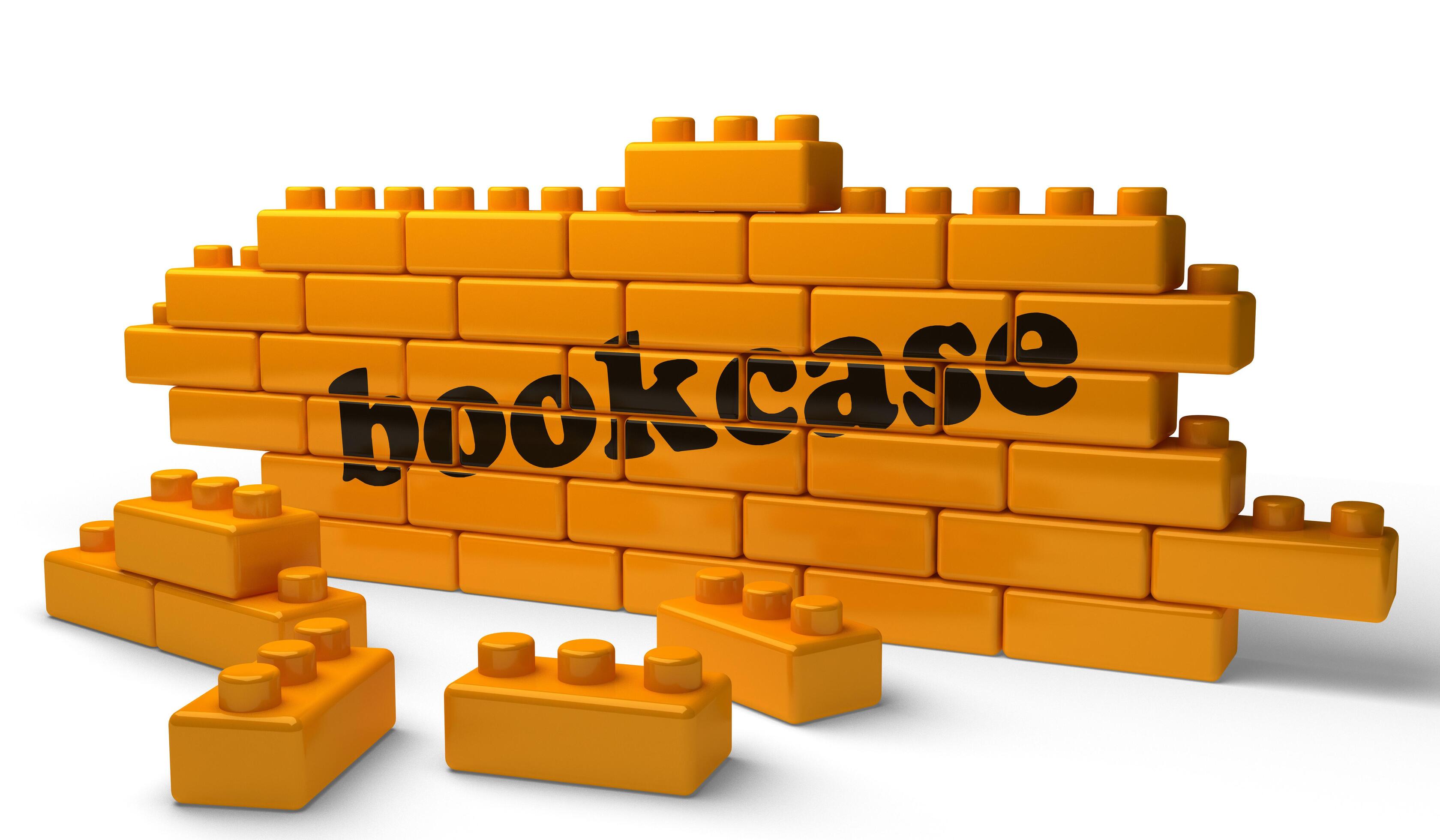 bookcase word on yellow brick wall 6291880 Stock Photo at Vecteezy