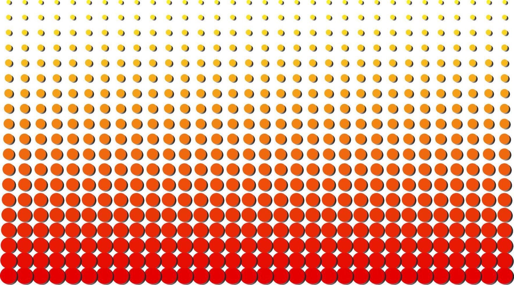 Red to yellow gradient circle on halftone vector effect