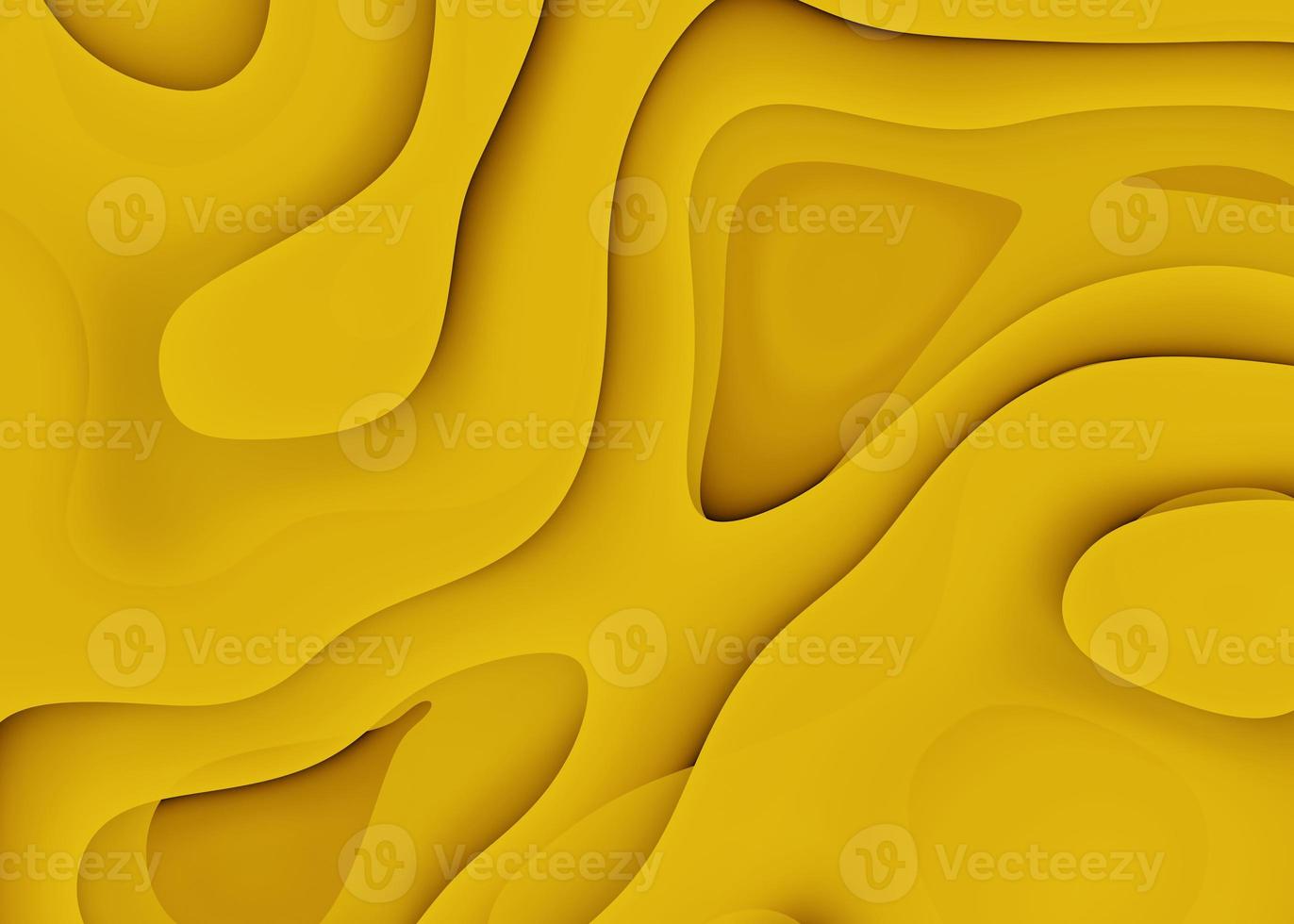 Abstract dynamic fluid overlap textured yellow background 3d photo