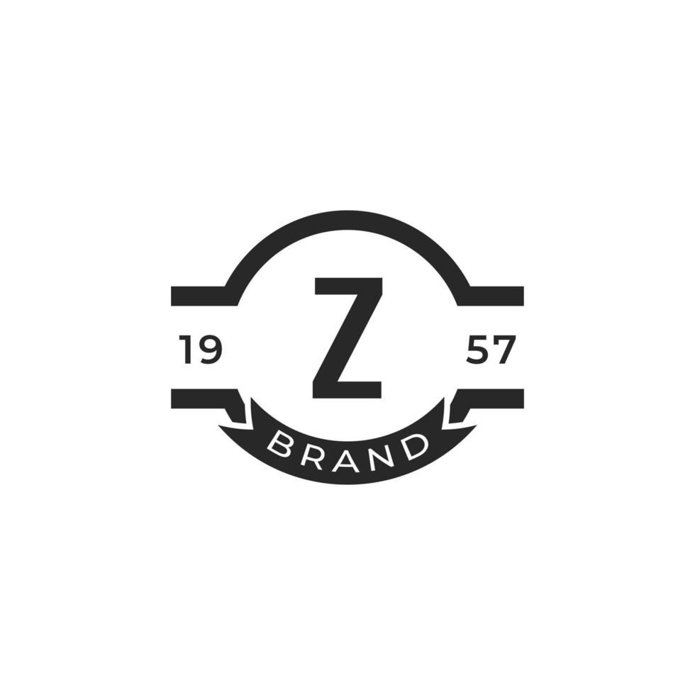 Vintage Insignia Letter Z Logo Design Template Element. Suitable for Identity, Label, Badge, Cafe, Hotel Icon Vector