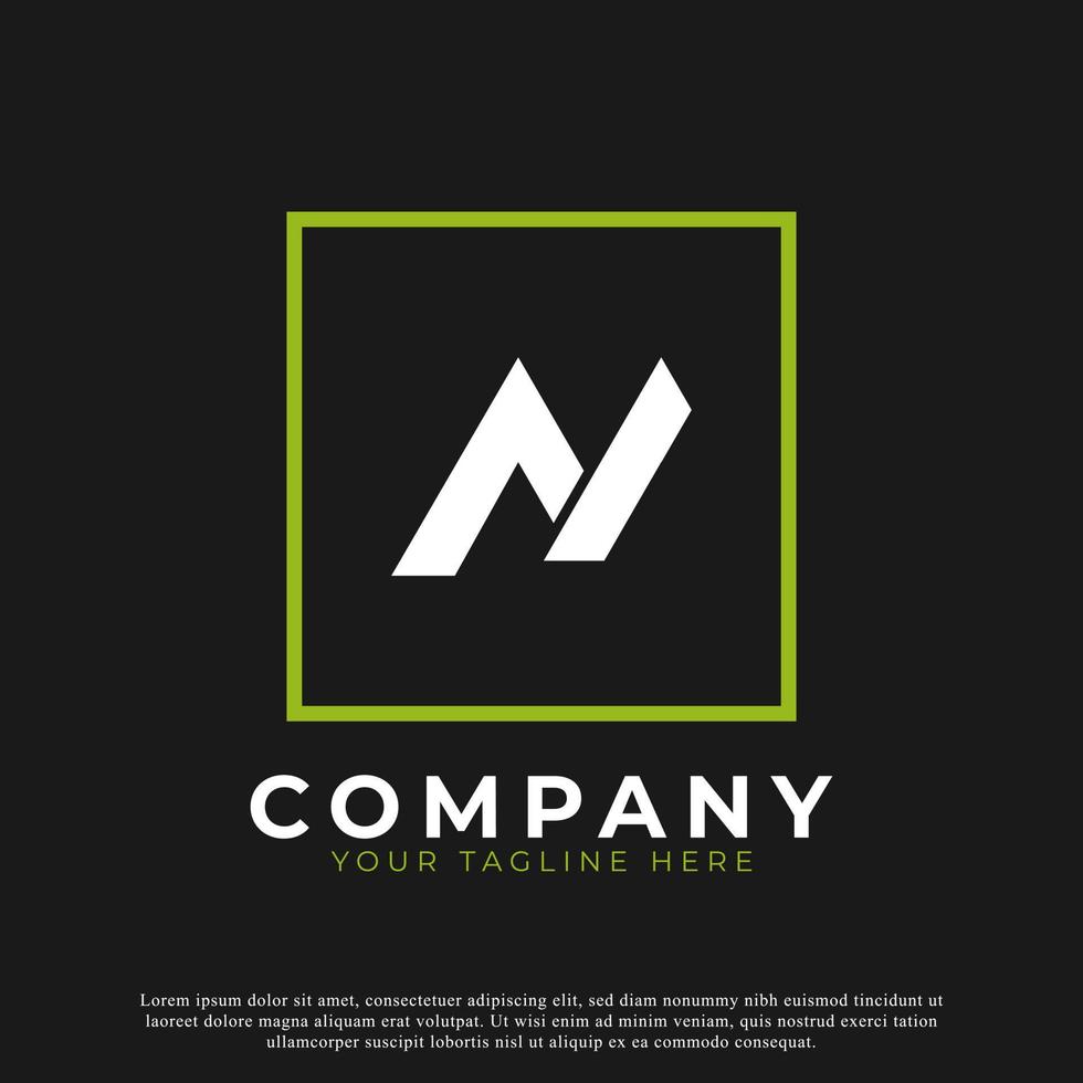 letra simple n dentro del logotipo cuadrado moderno. utilizable para logotipos comerciales y de marca. vector