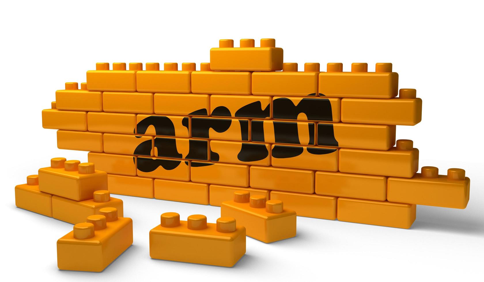 arm word on yellow brick wall photo