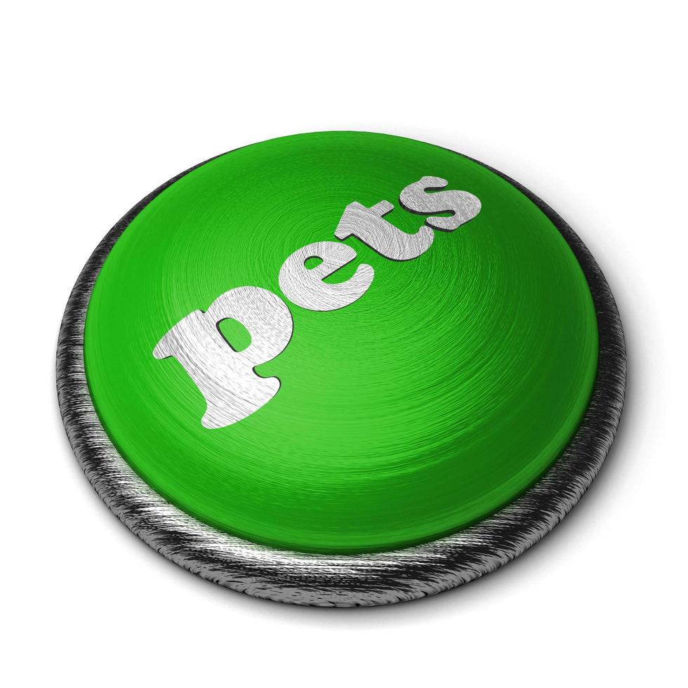 pets word on green button isolated on white photo