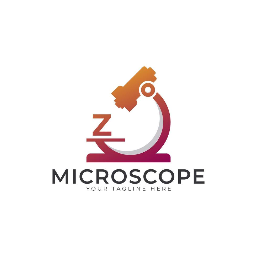 Laboratory Logo. Initial Letter Z Microscope Logo Design Template Element. vector