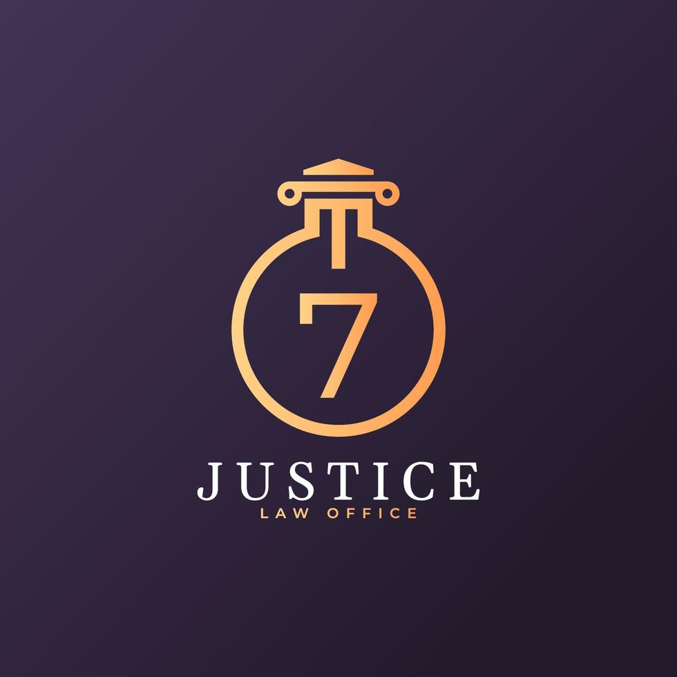 Law Firm Number 7 Logo Design Template Element vector