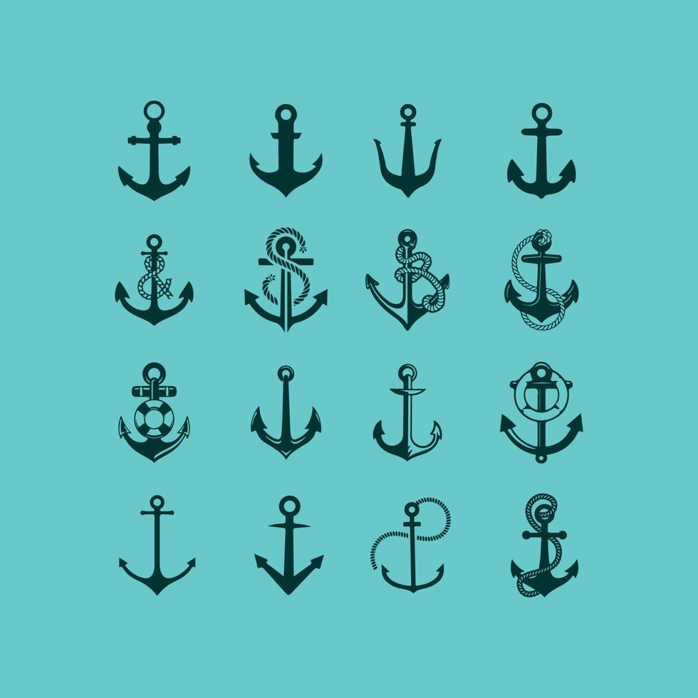 Anchor Logo Design Set vector