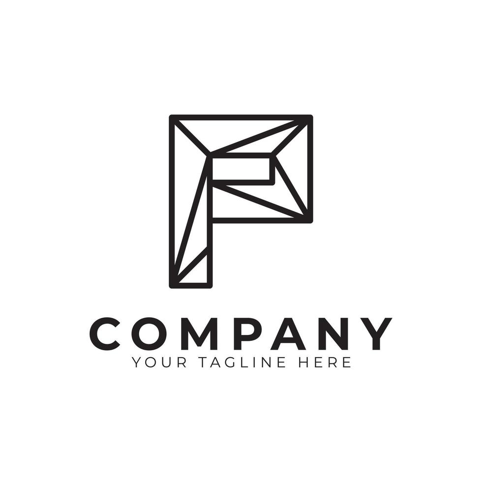 Initial Letter P line logo design. Geometric Line Style. Graphic alphabet symbol. Usable for Business and Branding Logos. Flat Vector Logo Design Ideas Template Element.