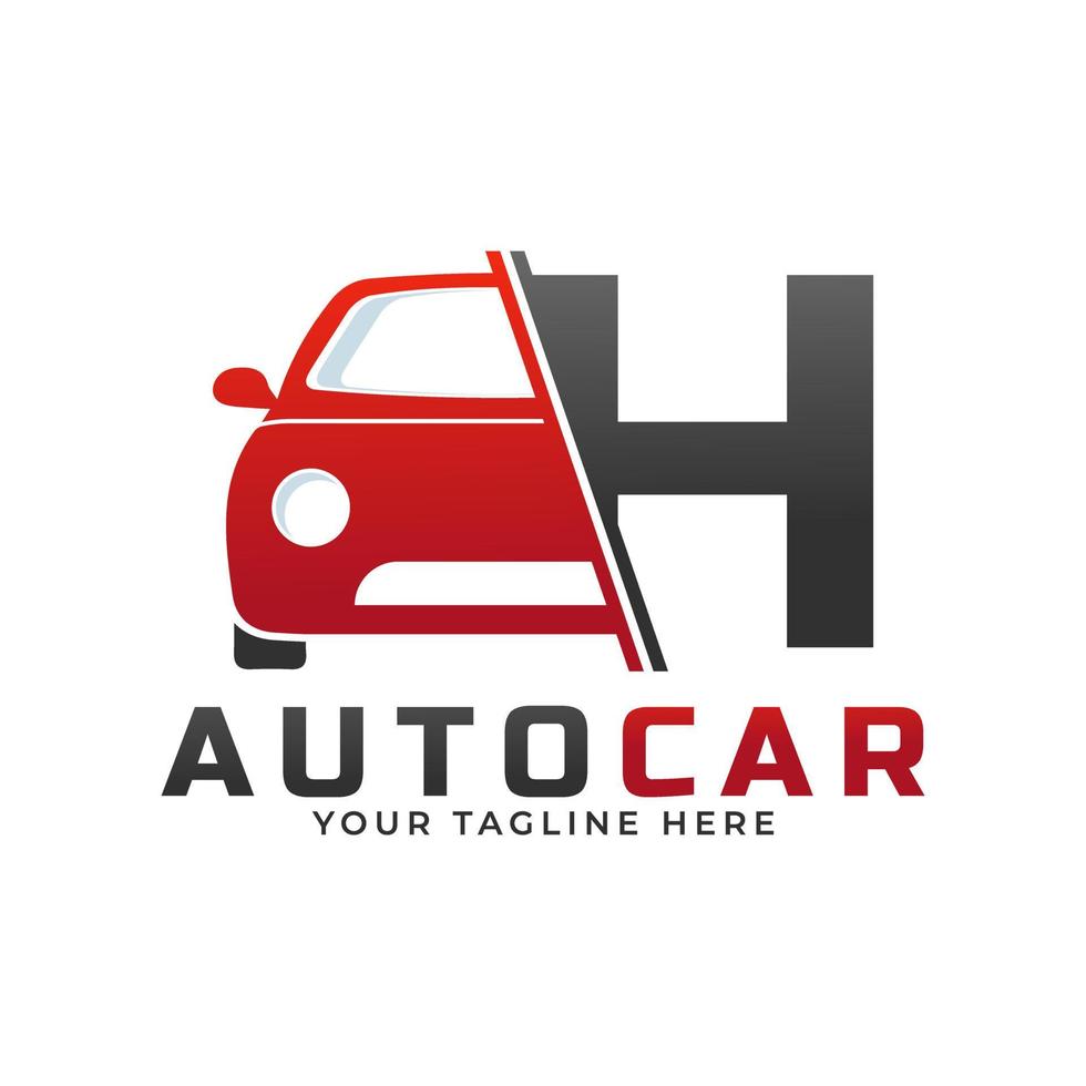 Letter H with Car Maintenance Vector. Concept Automotive Logo Design of Sports Vehicle. vector