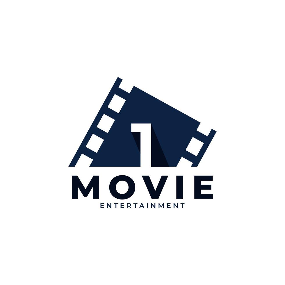 Film Logo. Number 1 Movie Logo Design Template Element. Eps10 Vector