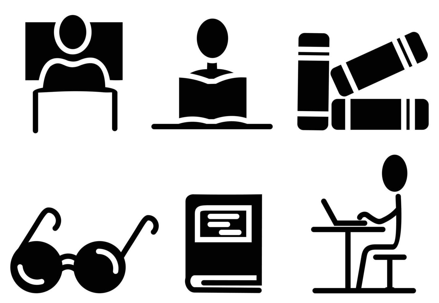 library line icon vector, Learning space with many books, special Reading concept. vector