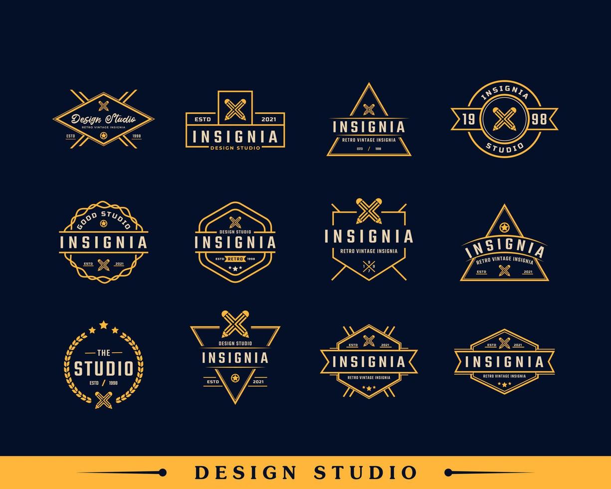 Set of Classic Vintage Retro Label Badge Insignia Logo Design for Business Design Template vector