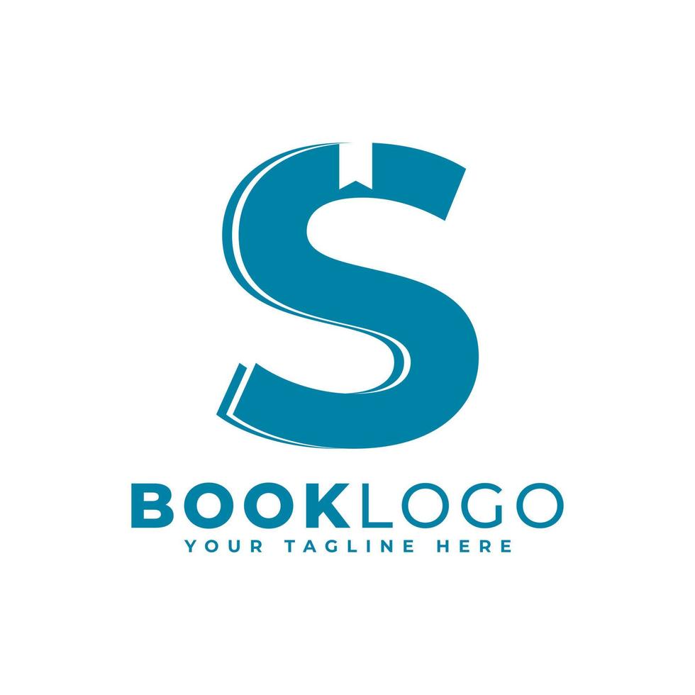Letter Initial S Book Logo Design. Usable for Education, Business and Building Logos. Flat Vector Logo Design Ideas Template Element