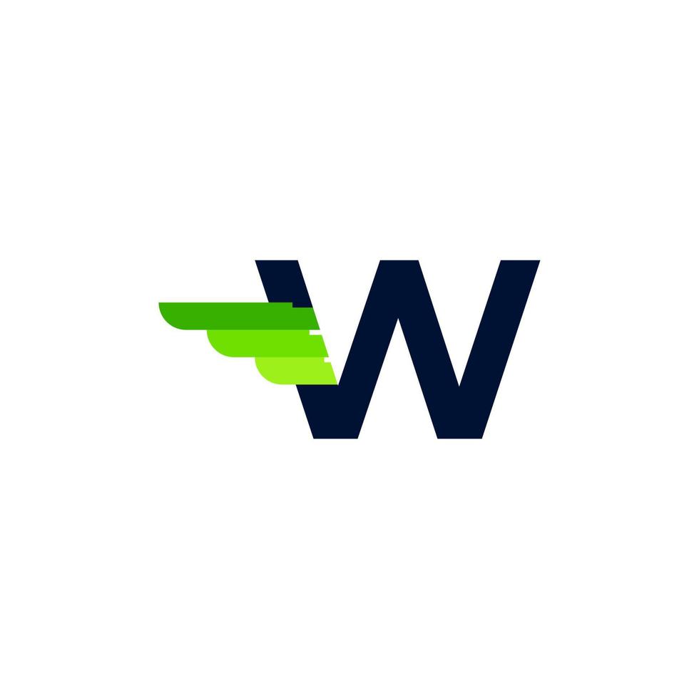 Abstract Initial Letter W Wing and Strip Monogram Logo. Usable for Business and Branding Logos. vector