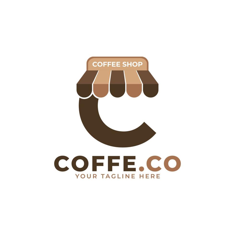 Coffee Time. Modern Initial Letter C Coffee Shop Logo Vector Illustration