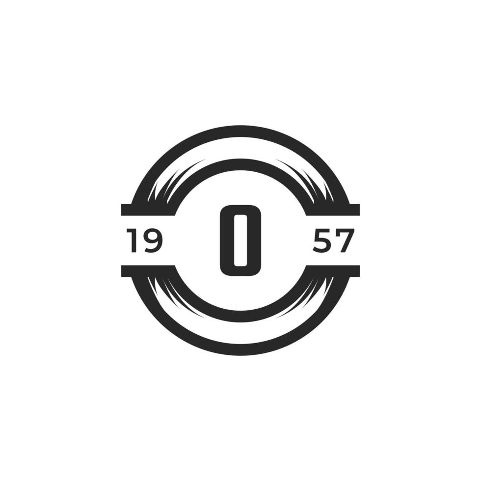 Vintage Insignia Number 0 Logo Design Template Element. Suitable for Identity, Label, Badge, Cafe, Hotel Icon Vector