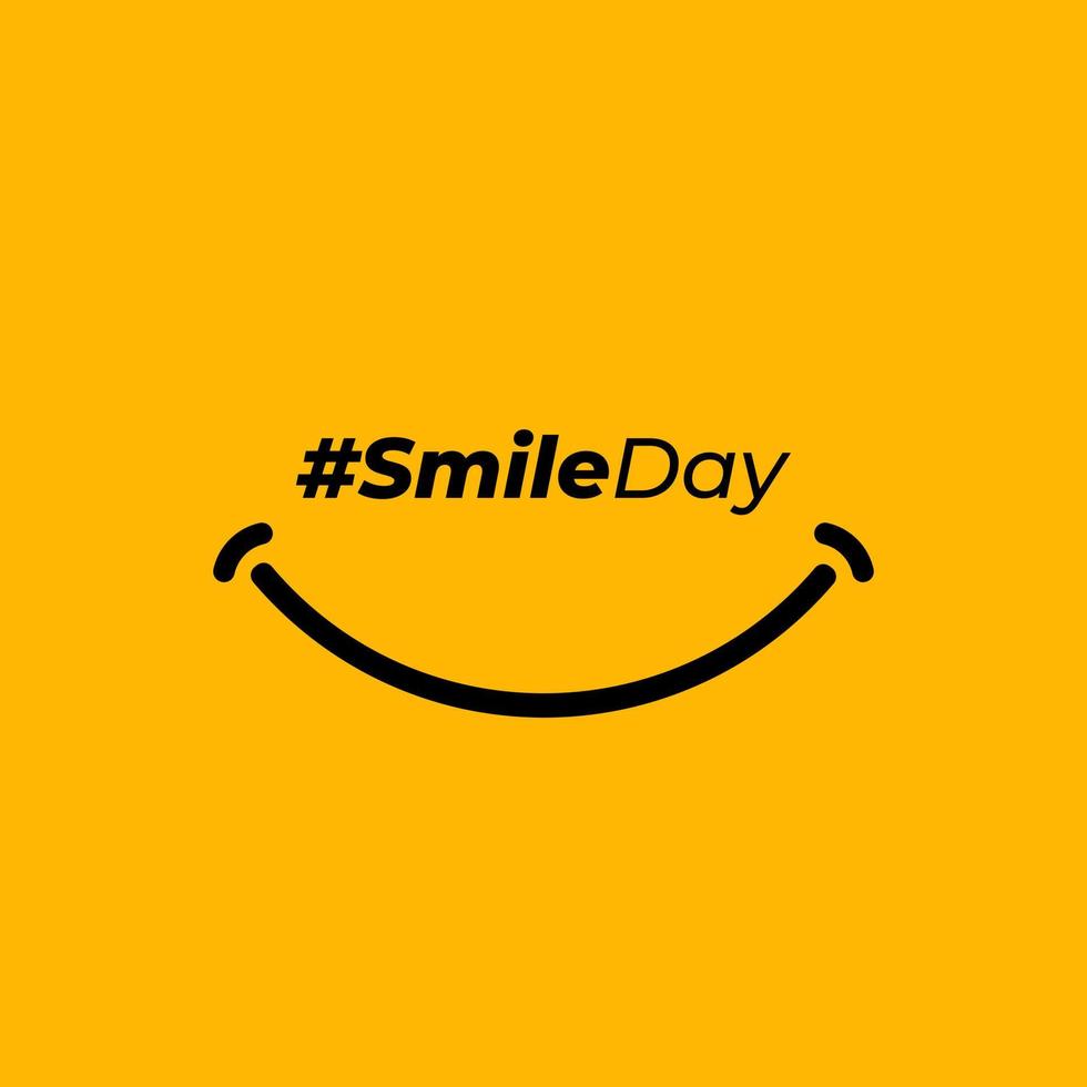 World smile day design template  vector illustration greeting design Isolated on yellow background