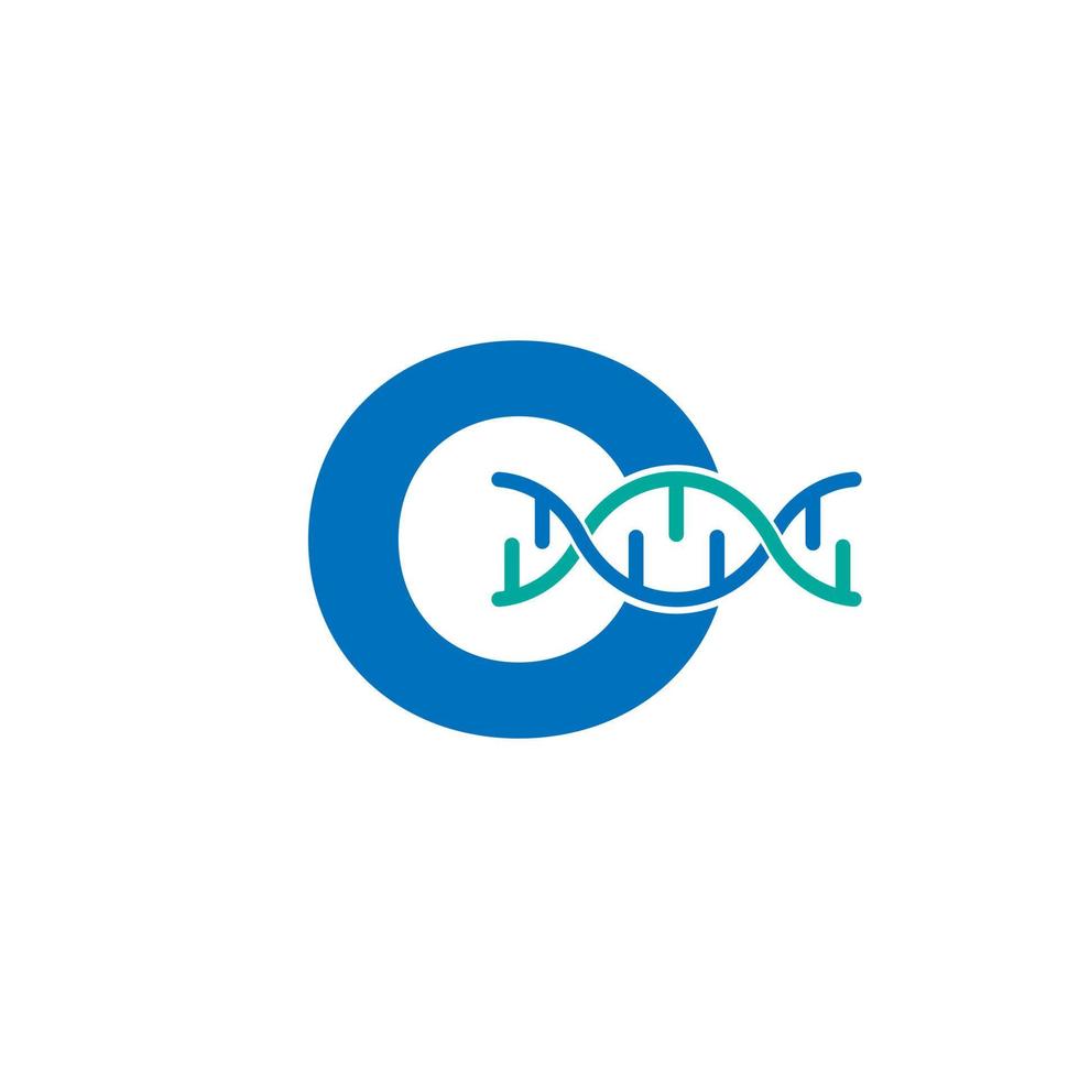 letra inicial o elemento de plantilla de diseño de logotipo de icono de ADN genético. ilustración biológica vector