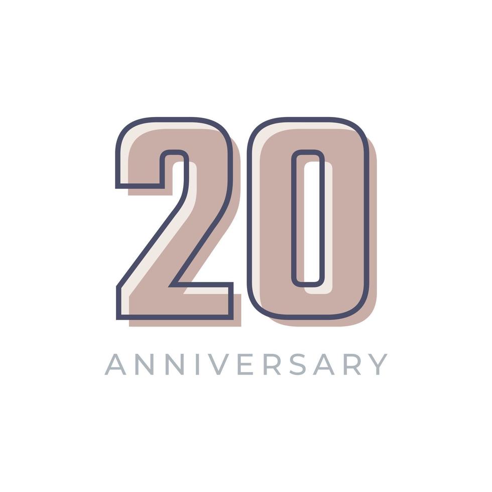 20 Year Anniversary Celebration Vector. Happy Anniversary Greeting Celebrates Template Design Illustration vector