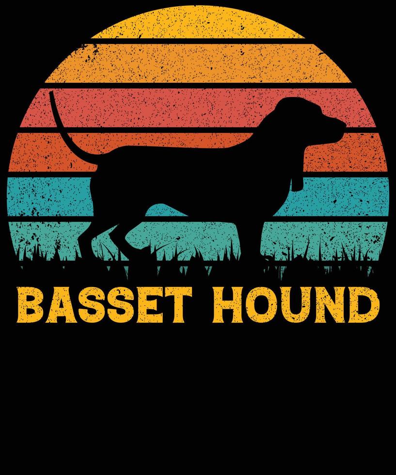 diseño de camisetas para amantes del perro basset hound vector