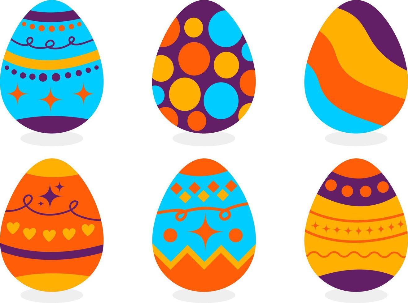 Cute easter eggs vector collection