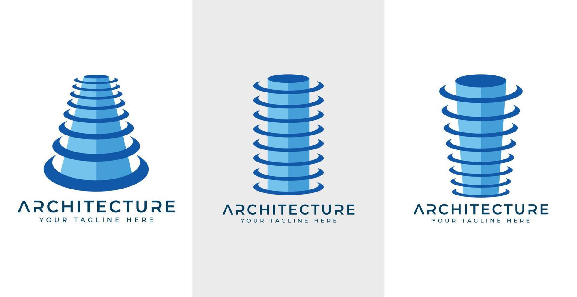 Architecture building  logo design template real estate services vector