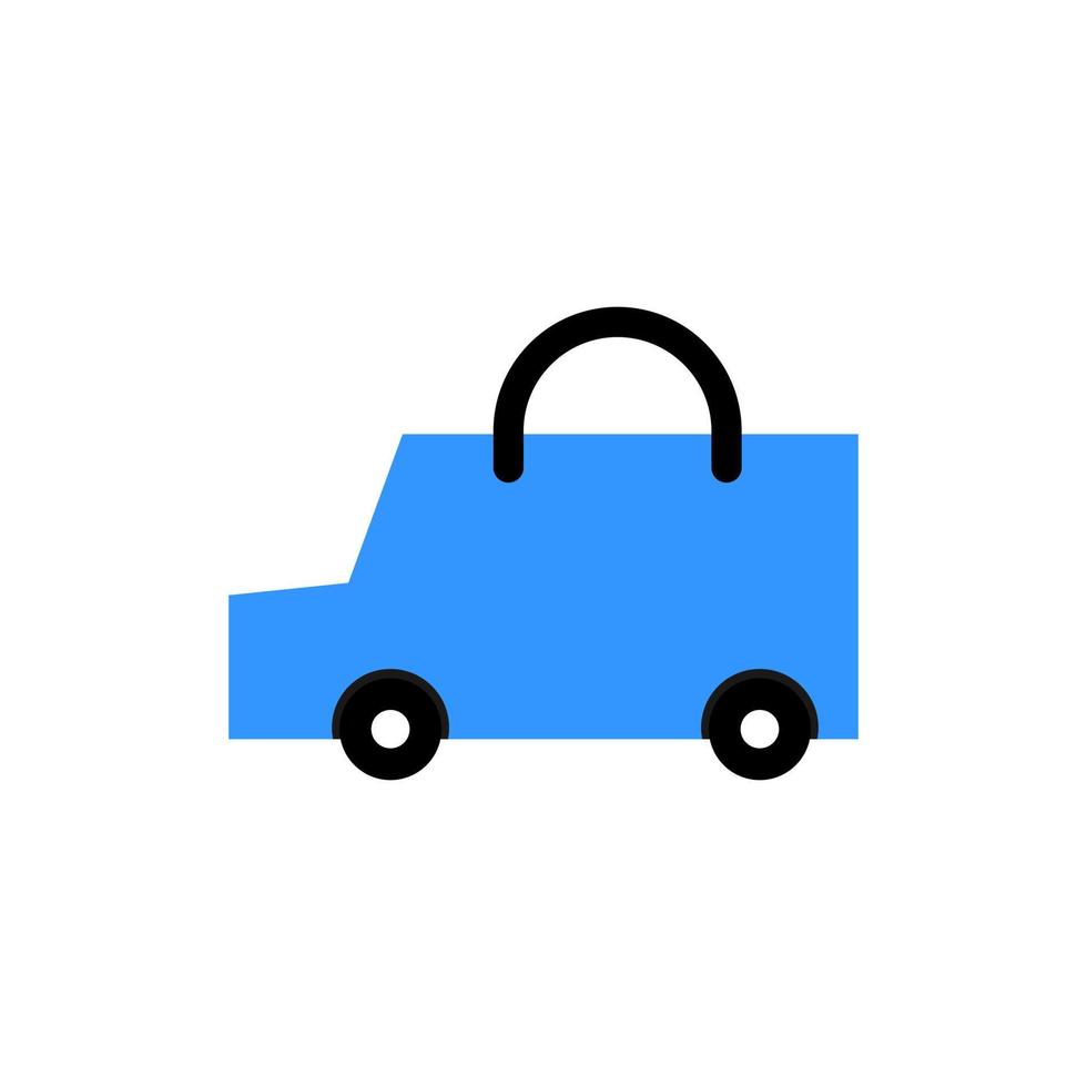 grocery car vector logo icon
