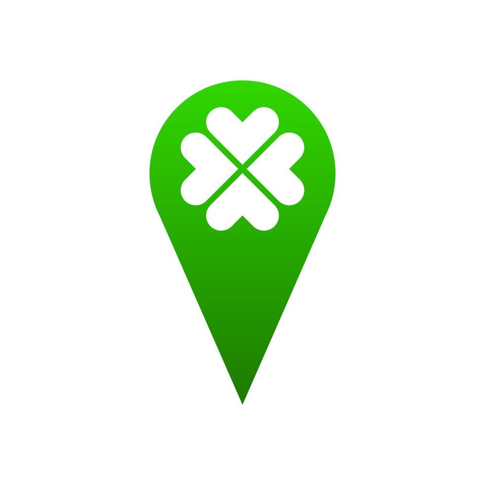 pointer with clover icon logo vector