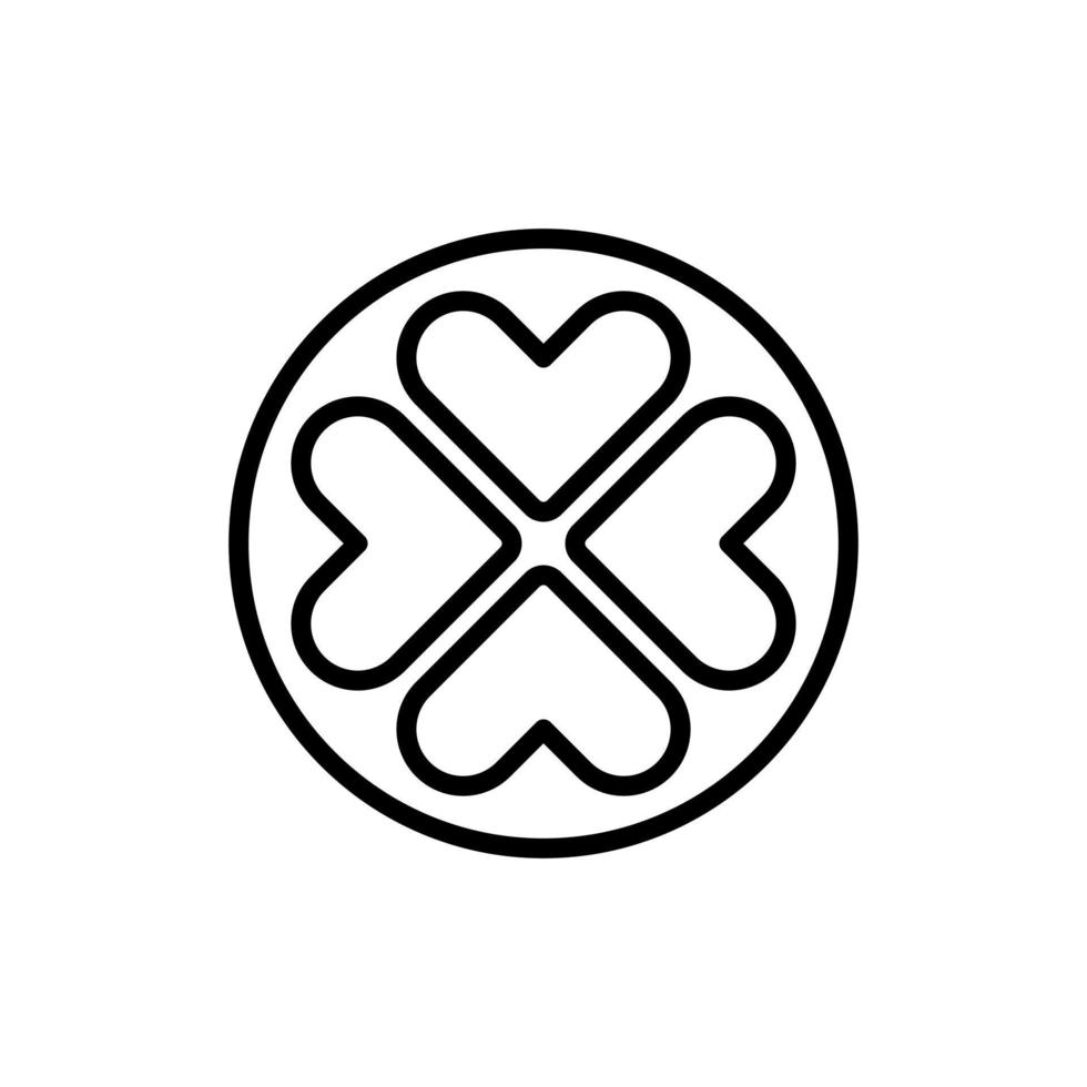 clover leaf line icon logo vector