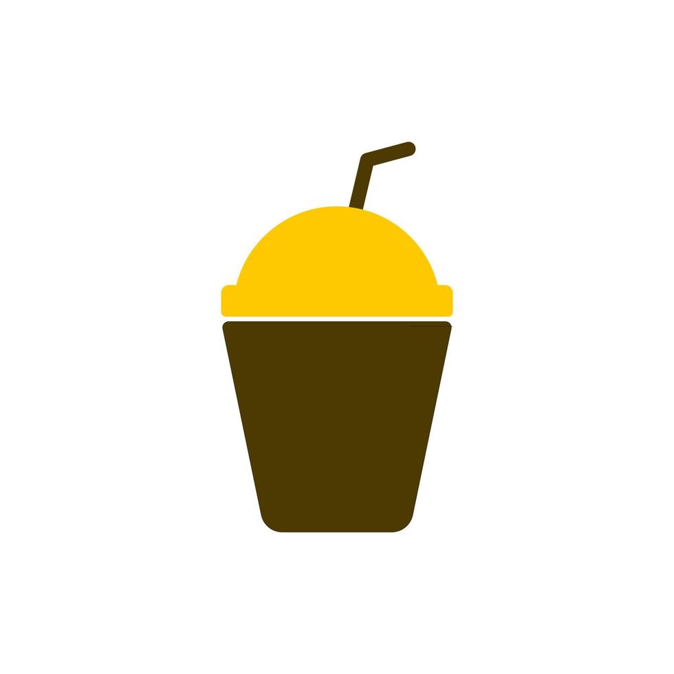 minimalist drink cup icon logo vector