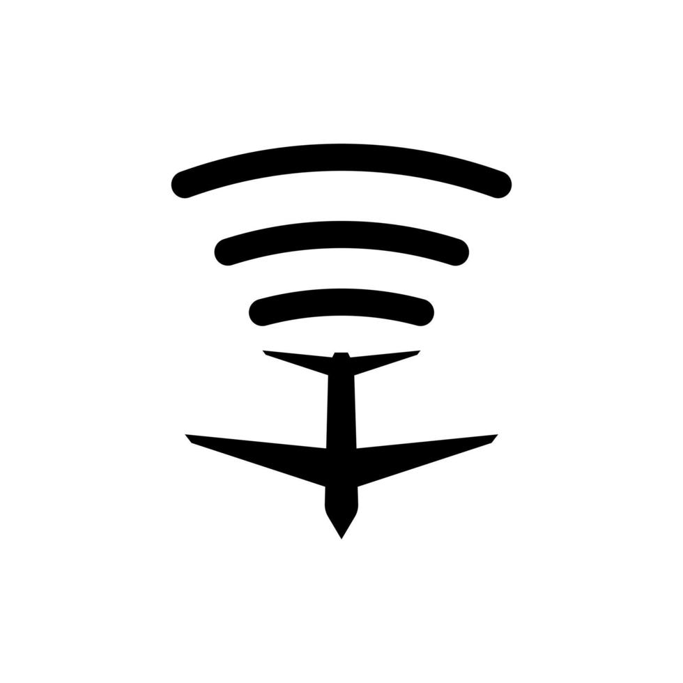 aircraft radar signal icon logo vector