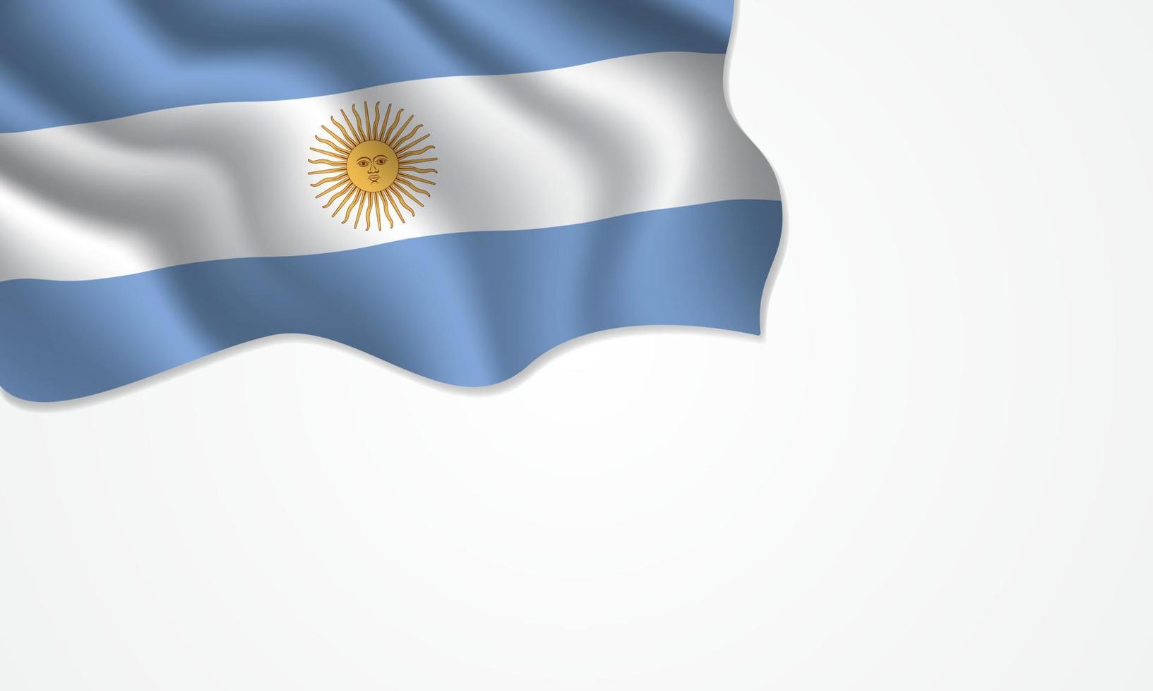 Argentina flag waving illustration with copy space on isolated background vector