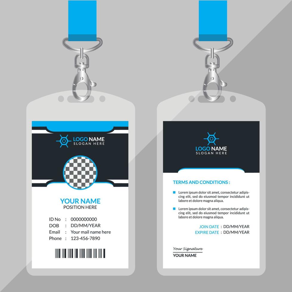 diseño de tarjeta de identificación comercial vector