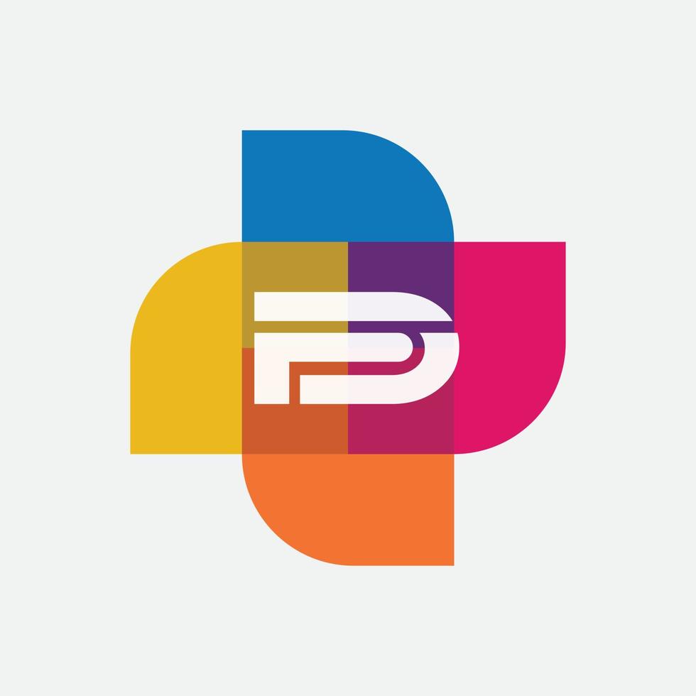 diseño de logotipo de letra fd vector