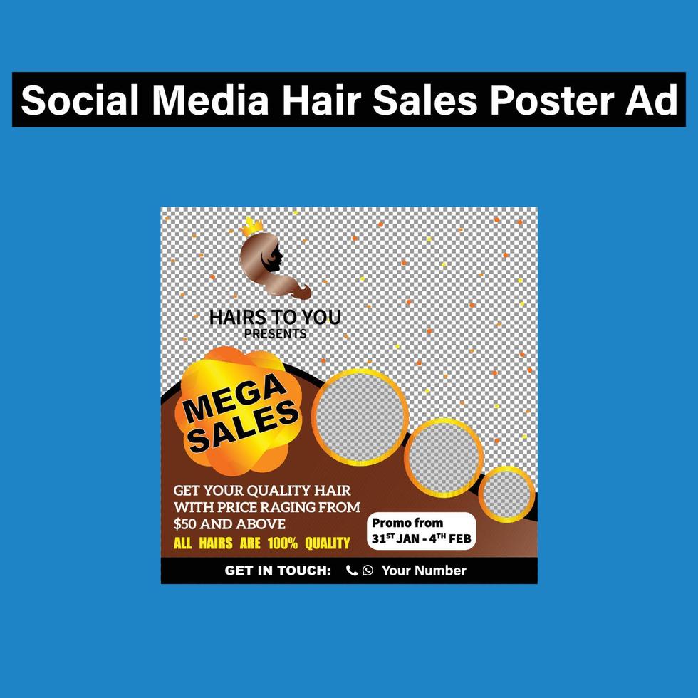 Social media promotional post for hair and beauty salon vector