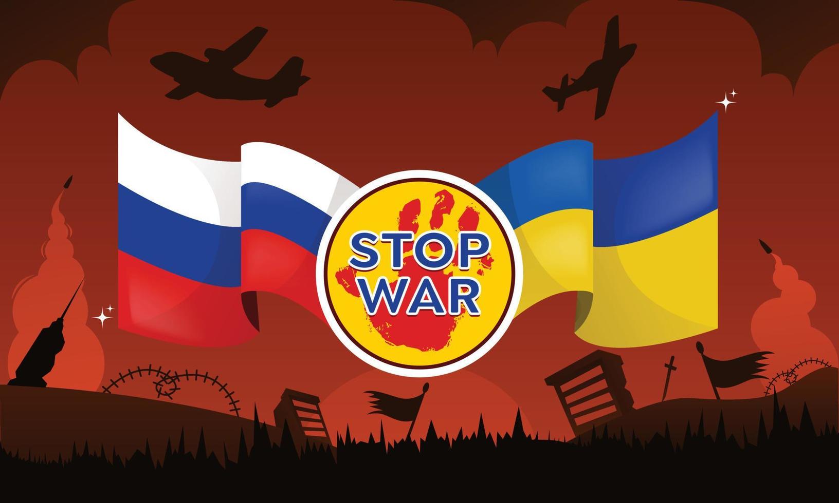 Stop War Russia and Ukraine vector