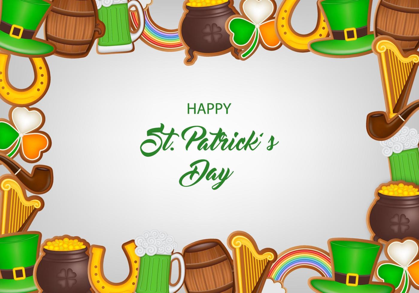 saint patrick's day background with cookies vector