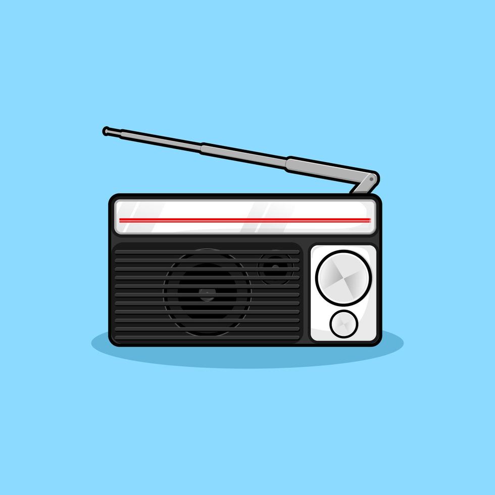 Vintage old radio vector cartoon art