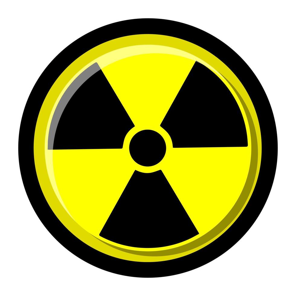 Radiation sign in yellow and black color circle to ensure safety. vector