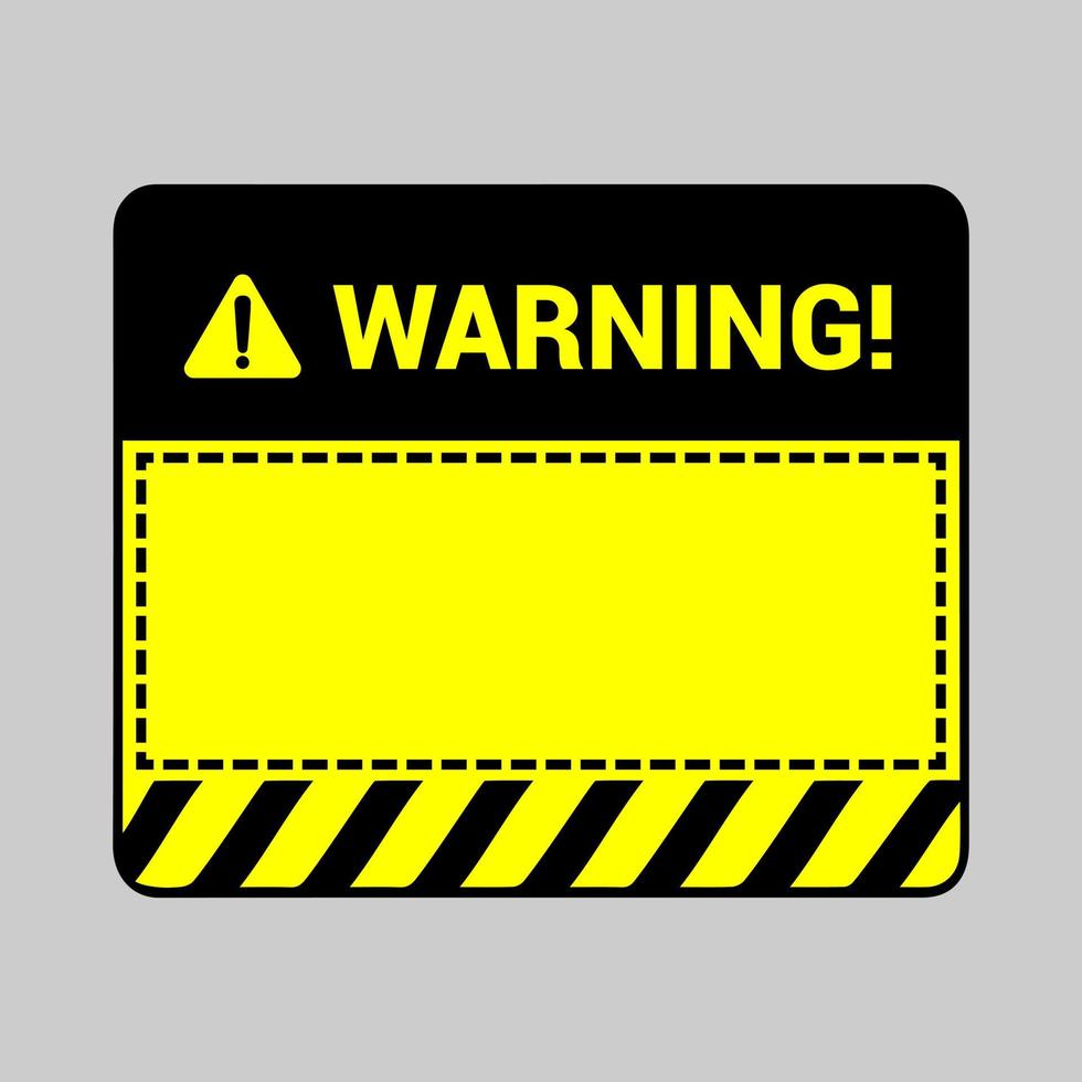 Yellow black warning sign vector Leave space for your warning message.