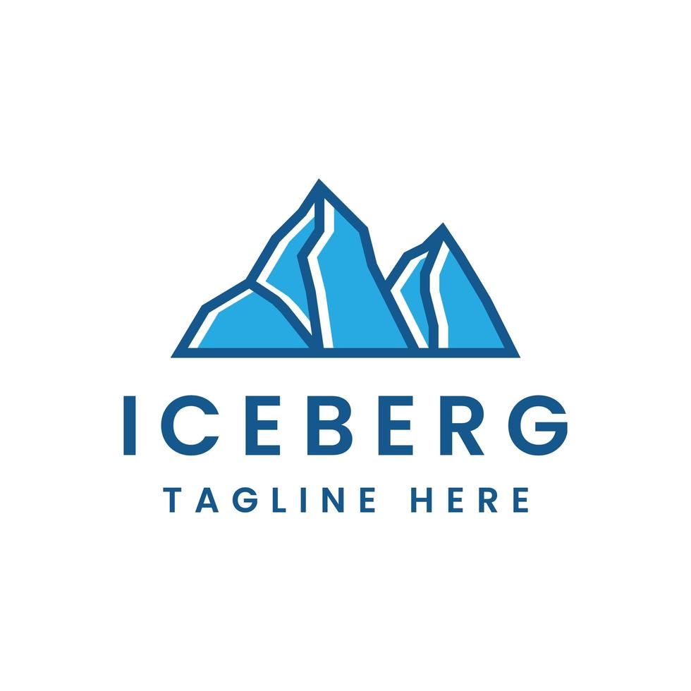 blue iceberg logo design vector