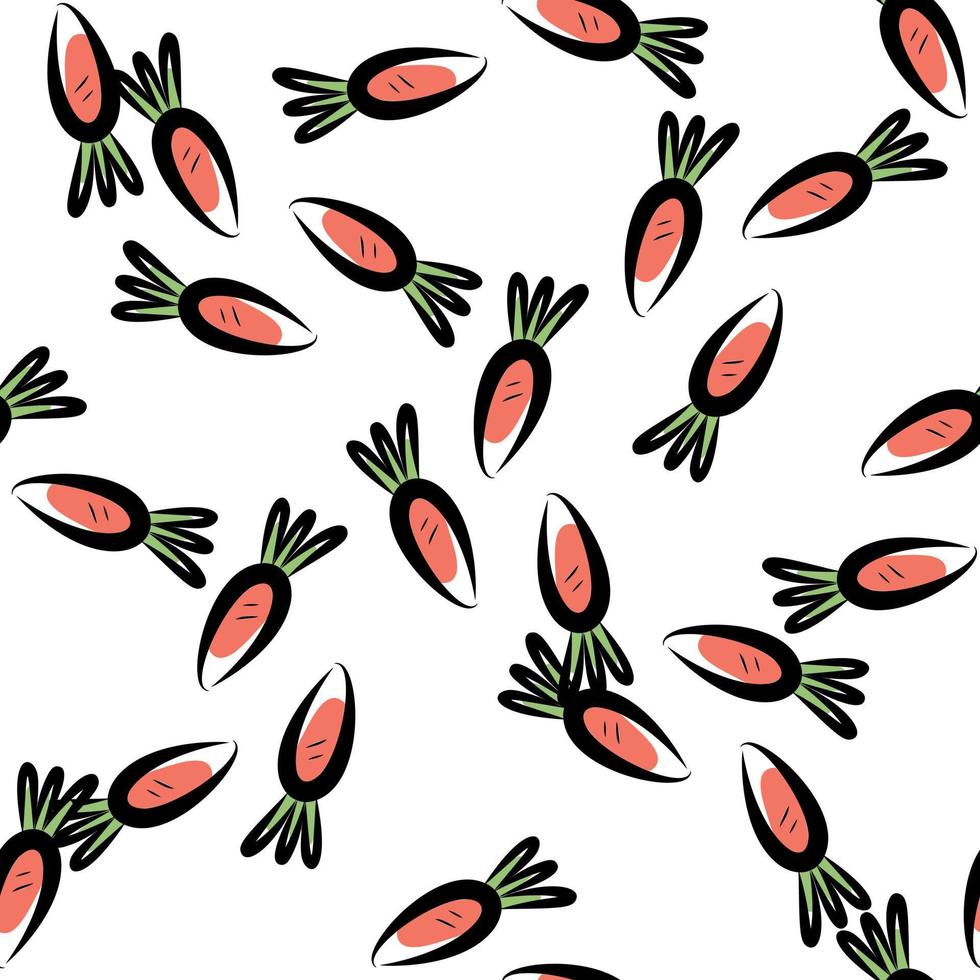 Seamless pattern of orange carrots vector