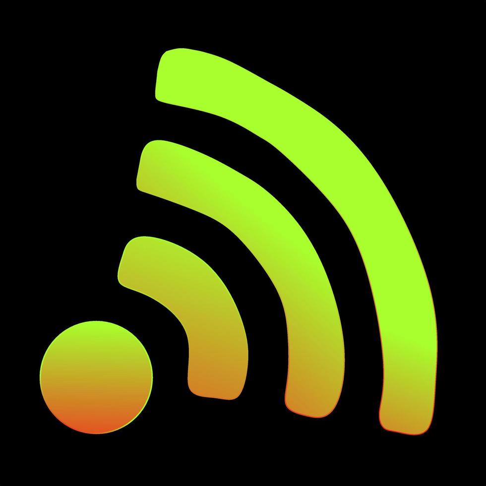 una ilustración de un símbolo wifi en un fondo oscuro vector