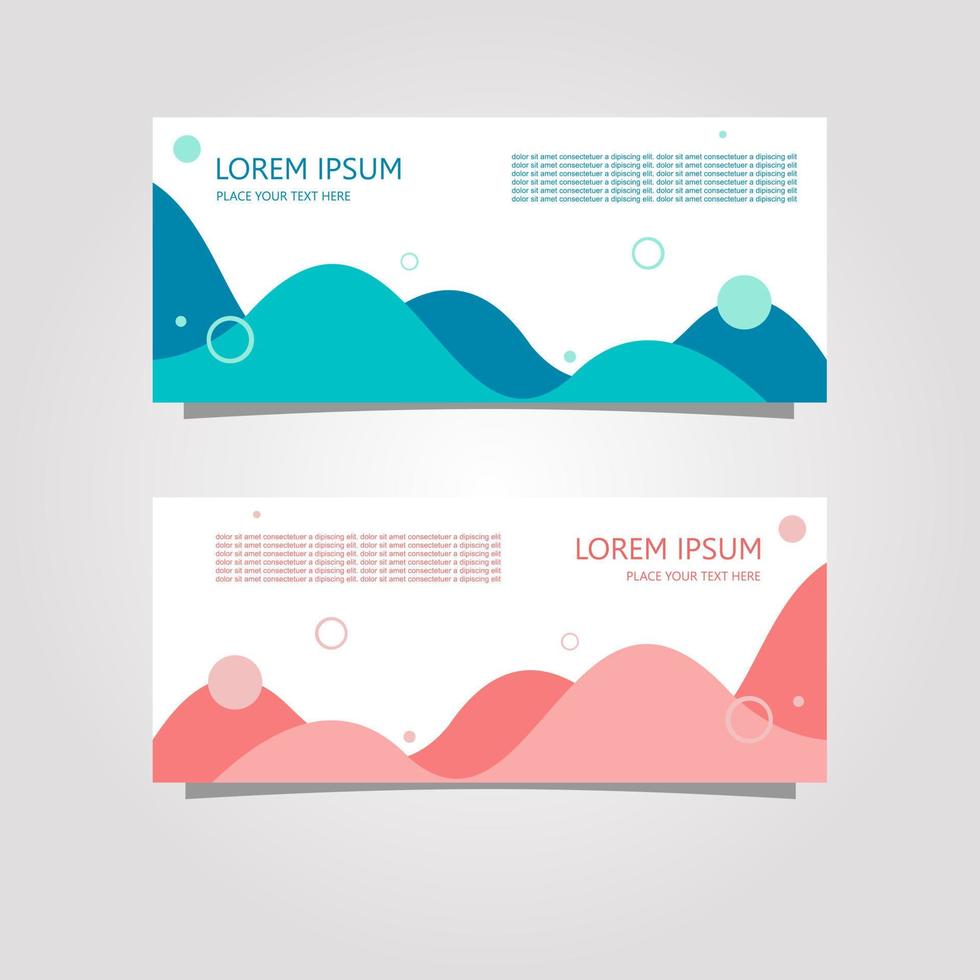 Vector Design Banner Background In Two Colors, blue and pink