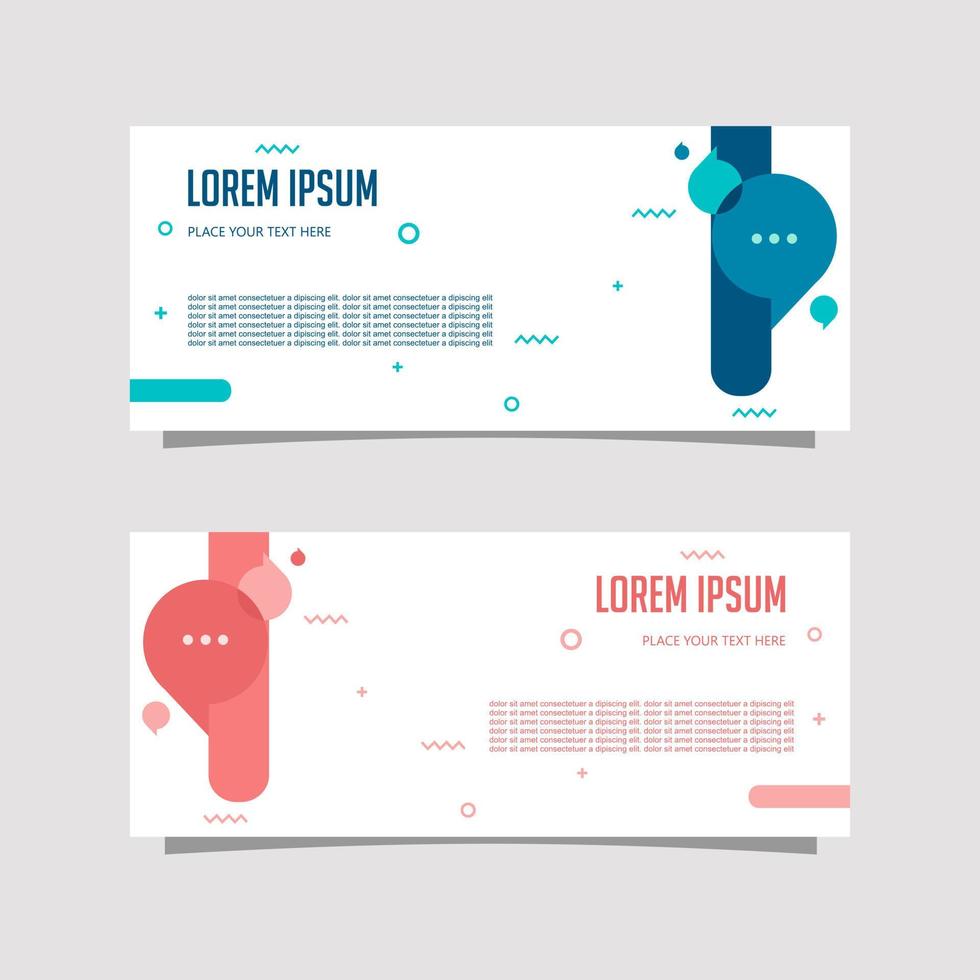 Vector Design Banner Background In Two Colors, blue and pink