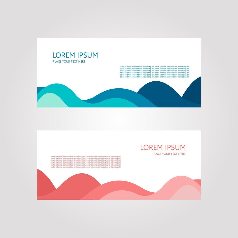 Vector Design Banner Background In Two Colors, blue and pink